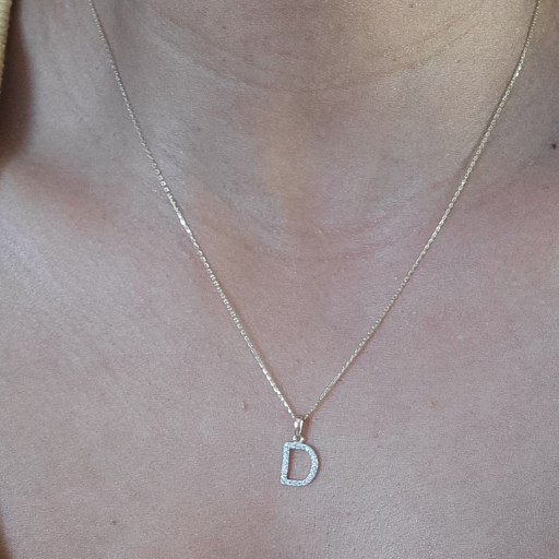 Initial Roman Zirconia Necklace