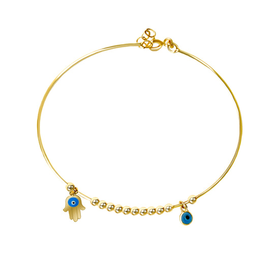 Hamsa Italian Gold Mahoe Bracelet